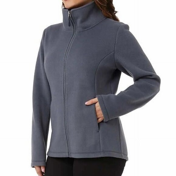 32 Degrees Heat Brushed Faux-Wool Zip Jacket Women's 3X Blue NWT - Picture 1 of 10